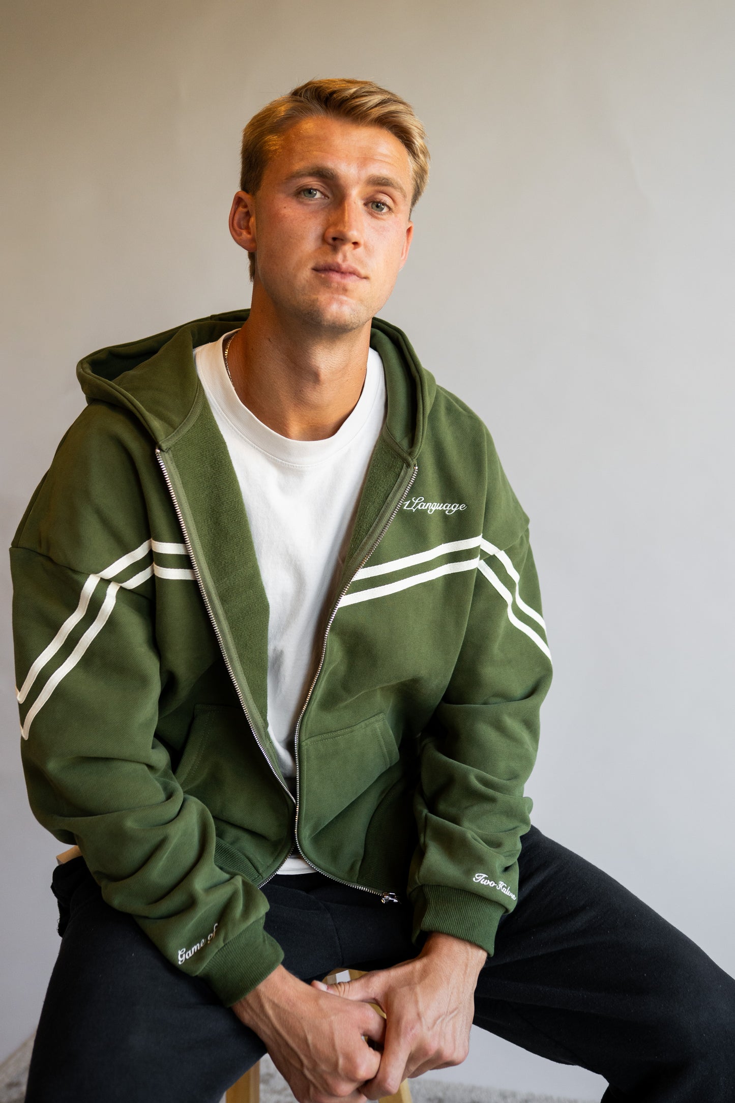 Olive Green Custom Zipped Jacket